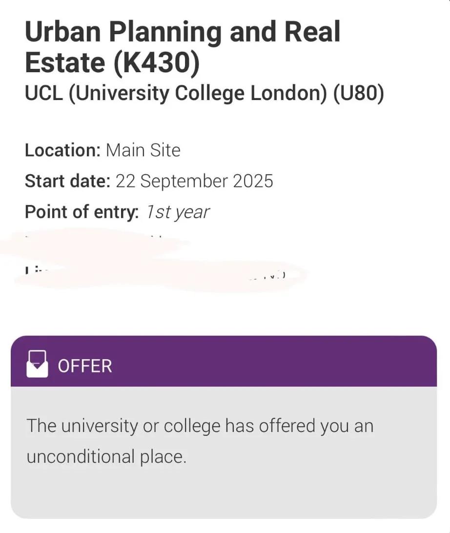 UCL University Offer